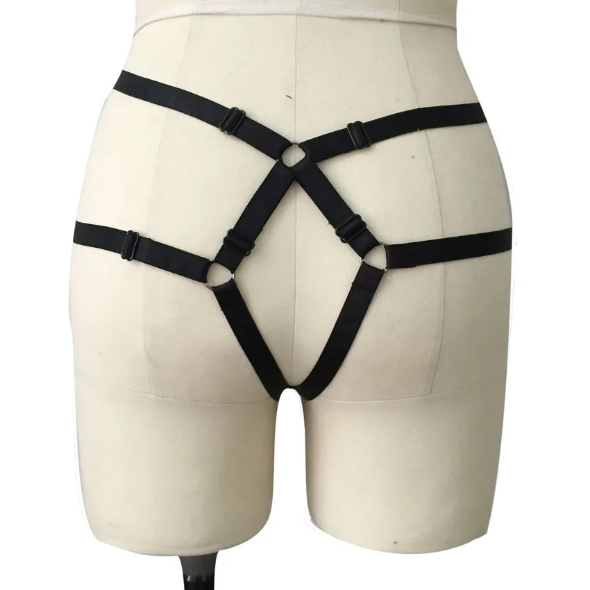 Hot black Women Sexy Lingerie Gothic Harajuku Adjustable Body Harness Fetish Wear Bondage T-back | Тематическая одежда и