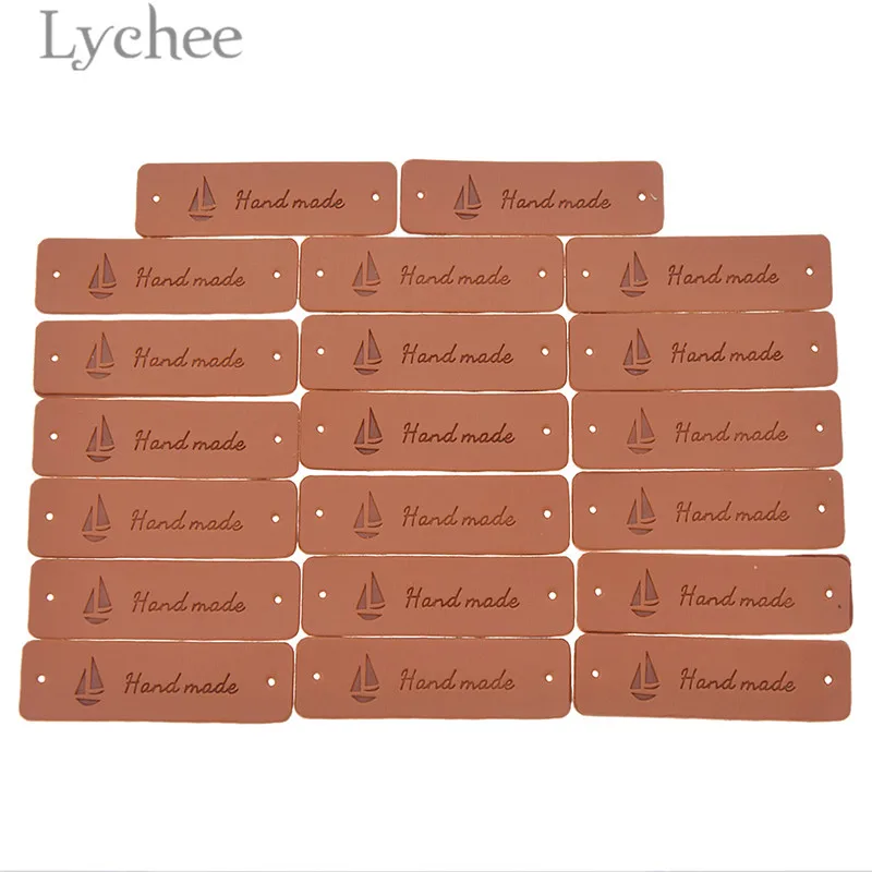 5 Lychee Life 20 шт брелки из кожи PU ручной работы этикетки буквы ярлыки с тиснением DIY Швейные принадлежности аксессуары для одежды сумки обувь - Цвет: 5