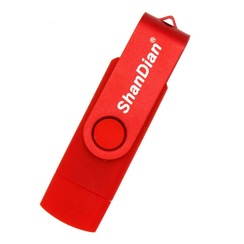 Red SHANDIAN USB флэш-накопитель OTG высокоскоростной накопитель 64 ГБ 32 ГБ 16 ГБ 8 ГБ 4 ГБ внешний накопитель двойное применение микро USB накопитель - Цвет: Red