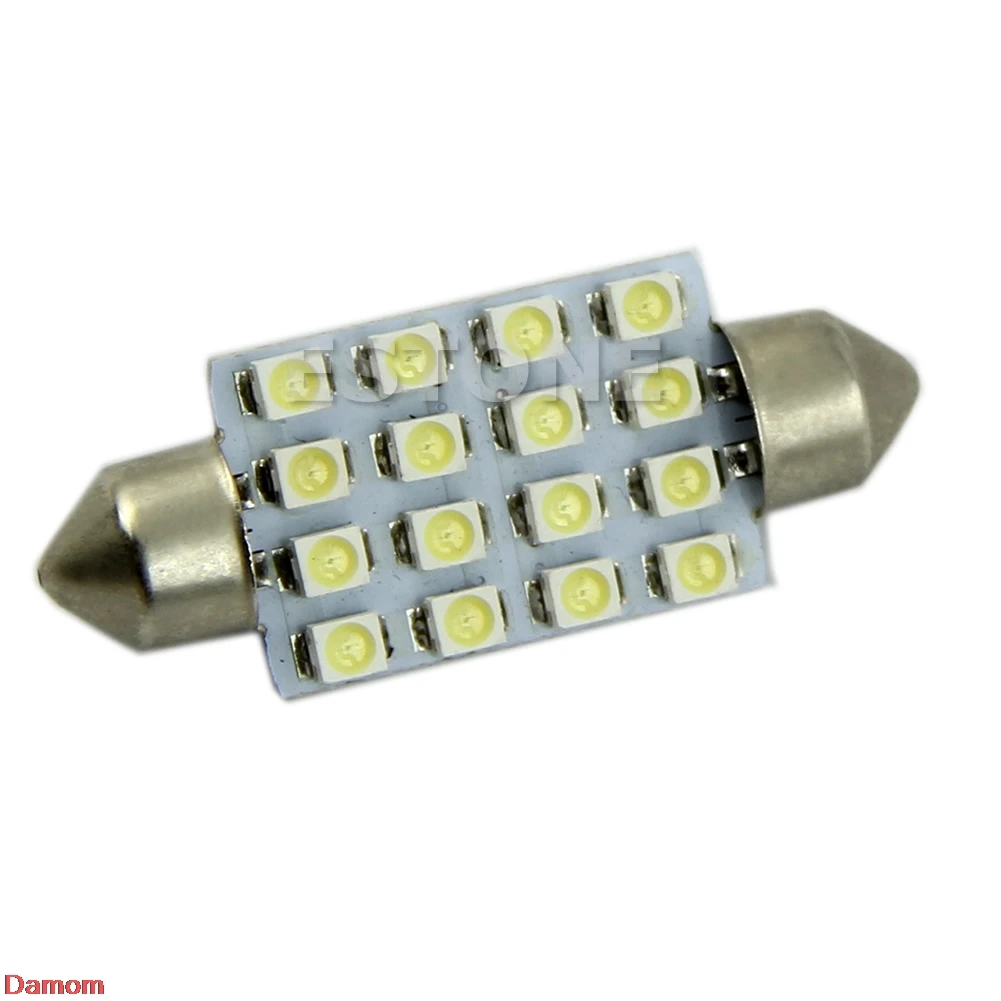 Новый 41 мм 16 светодиодный 3528 SMD Интерьер автомобиля Белый купол светильник