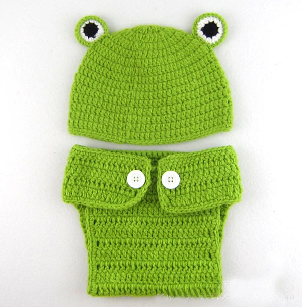 Детский вязаный крючком комплект из шапки и штанишек шляпа лягушки 1 MZS-14108 |