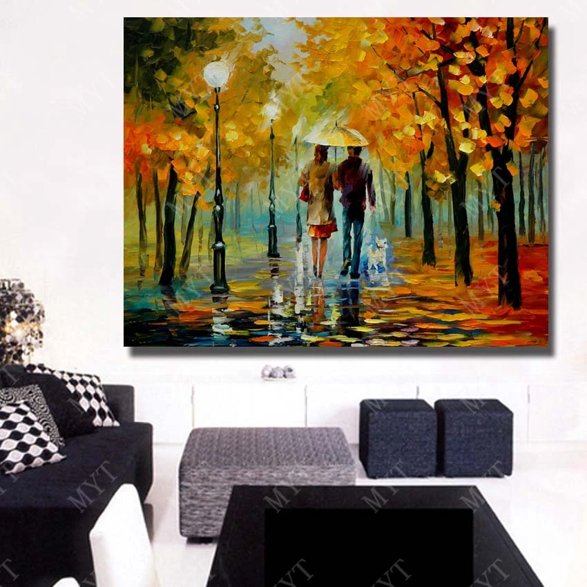 Любитель ходить в лес путь пейзаж ручная роспись нож маслом для современной