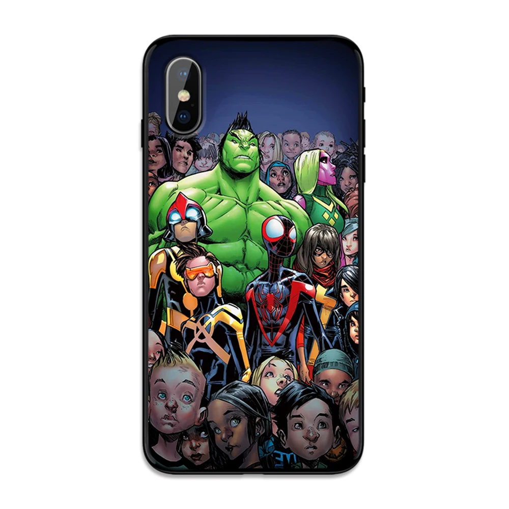Marvel Avengers Heros мягкая термополиуретановая крышка-чехол для Apple iPhone 6 6S 7 8 Plus 5 5S SE X XS MAX