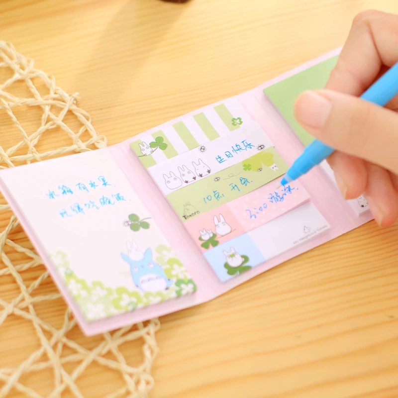 Kawaii Милая Мелодия Тоторо 6 складной блокнот для заметок липкие закладки для блокнота подарок школьные канцелярские принадлежности
