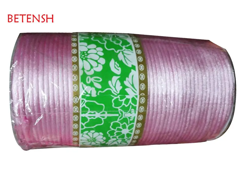 103 Pink 3 мм сатиновый нейлоновый шнур+ 120 м/рулон/лот-DIY Ювелирная нить веревка макраме браслет Изготовление Бисероплетение струны аксессуары - Цвет: 103 Pink