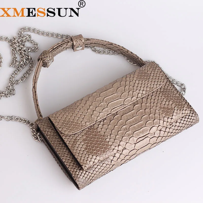Сумка XMESSUN из натуральной кожи с узором питона роскошный брендовый клатч под