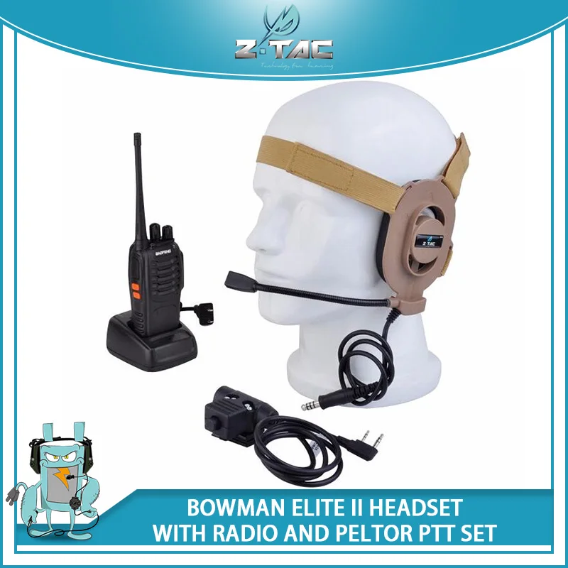 Тактический микрофон для страйкбола Z Tactical zBowman Elite II тактическая гарнитура связи