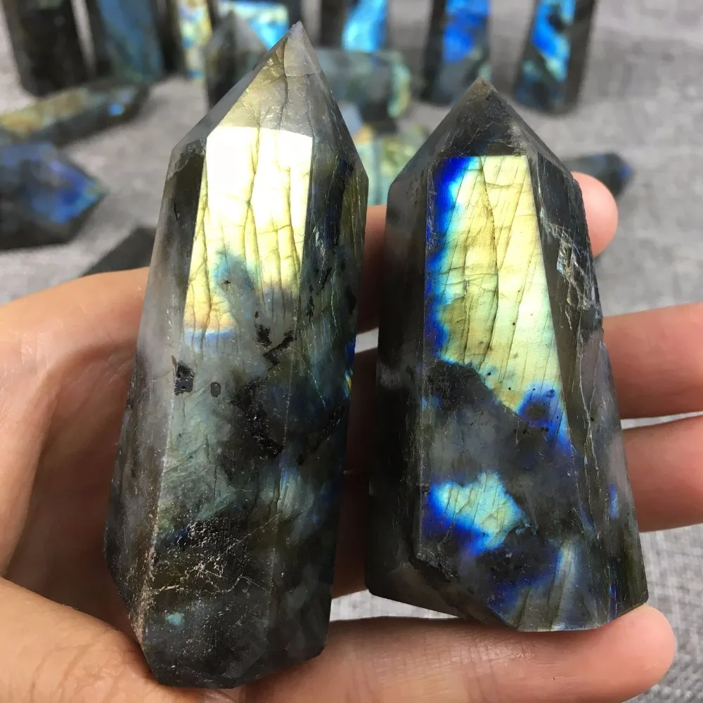 1kg Natural labradorite obelisk quartz crystal wand point healing 15-20pcs | Дом и сад
