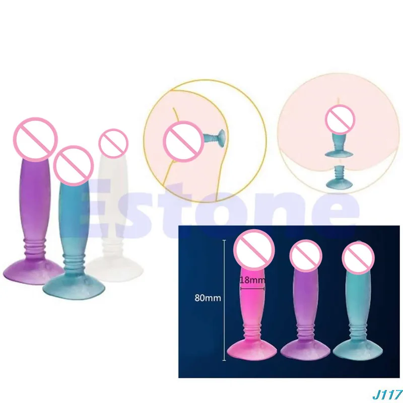 Анальная мини-игрушка анальная пробка для начинающих силиконовая присоска