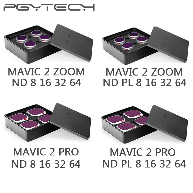 Профессиональный комплект фильтров PGYTECH для DJI MAVIC 2 Pro /Zoom ND8 ND16 ND32 ND64 PL фильтр