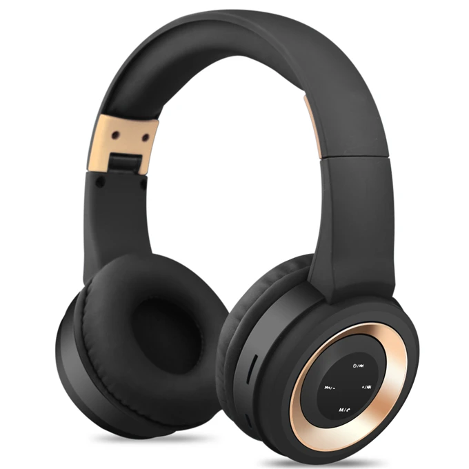 NFUNGYK TR905 Bluetooth наушники Спорт Поддержка TF FM радио для iphone xiaomi компьютер лучшие беспроводные наушники с микрофоном - Цвет: Золотой