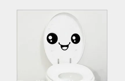 Бесплатная доставка наклейки для туалета с глазами смайлика украшения дома