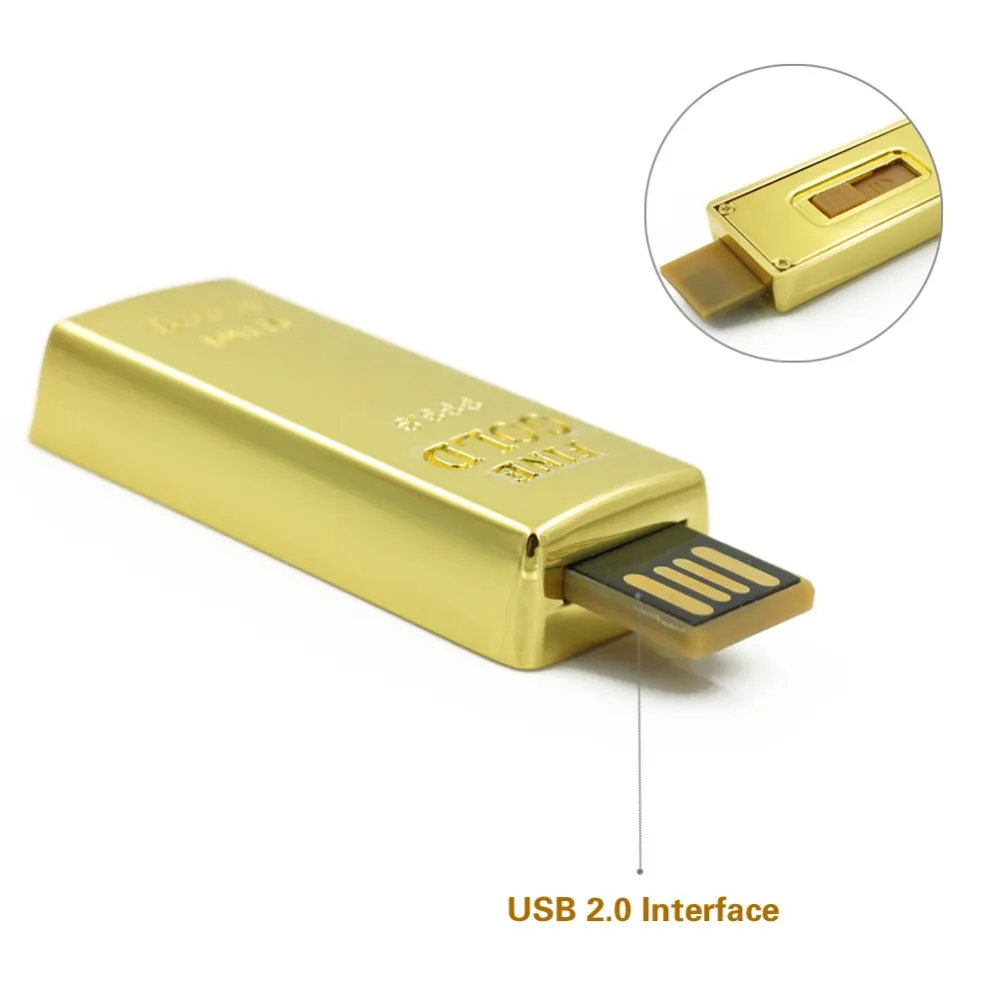 Модный USB флеш накопитель 8 ГБ 16 32 водонепроницаемый супер бык золотая ручка карта