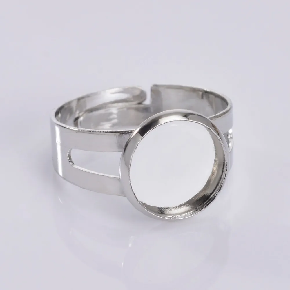 Регулируемая 10 мм круглая рамка Камея стекло кабошон кольцо основа заготовки для