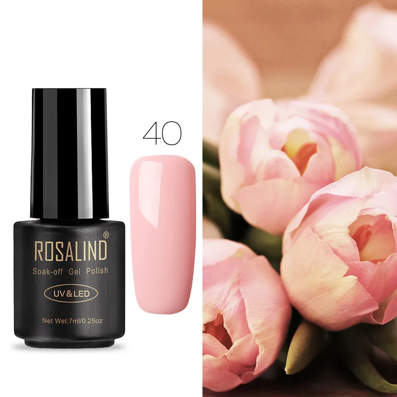 RA40 Гель-лак для ногтей ROSALIND, 7 мл, полуперманентный УФ-лак для ногтей, все для маникюра, базовое верхнее покрытие, Гель-лак для ногтей, грунтовка, Гель-лак - Цвет: RA40