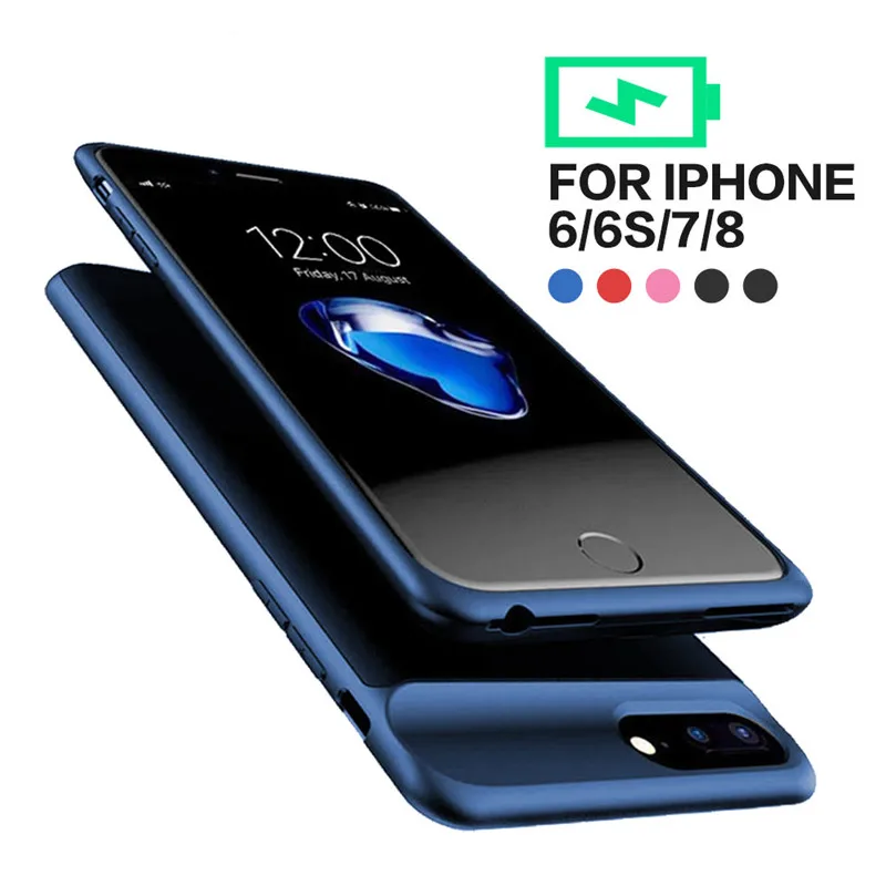 Мощность банк Зарядное устройство чехол для Apple iPhone 6/6 S/7/8/4 7 дюймов с креплением
