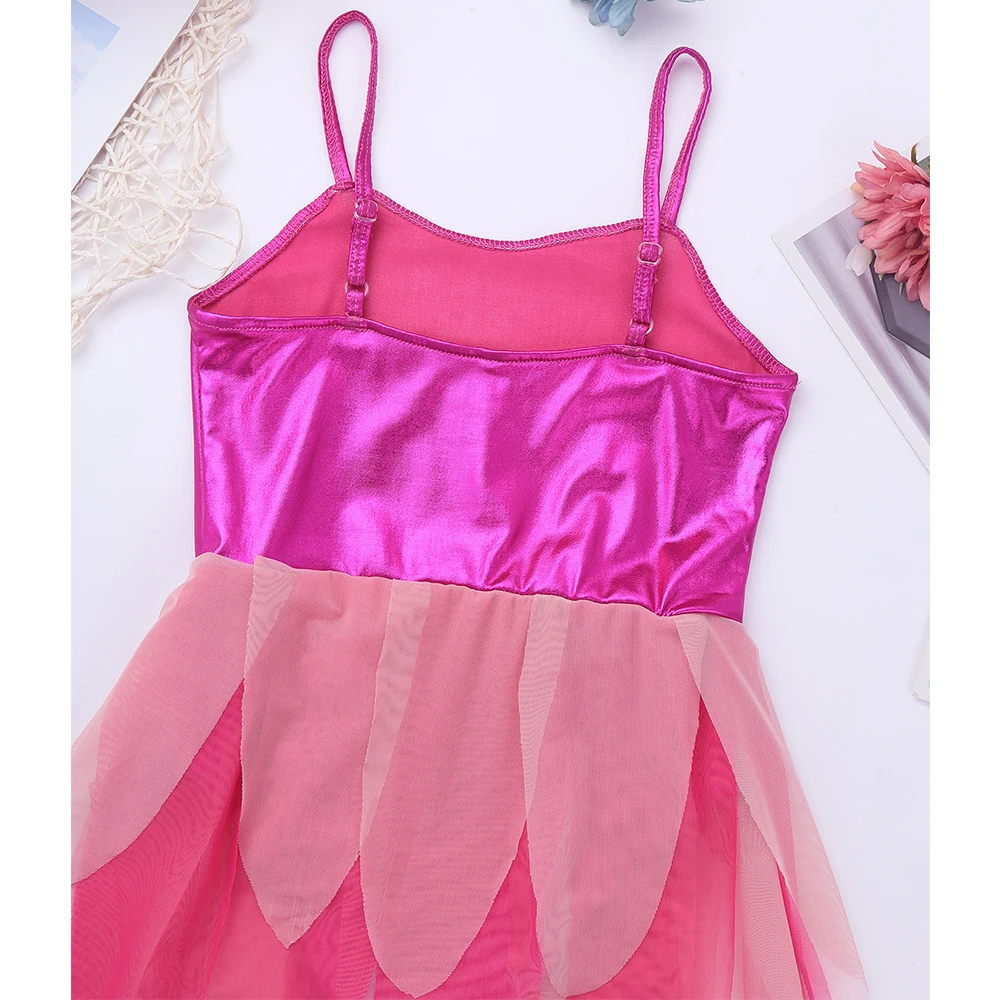 Балетное платье для девушек блестящее металлическое трико из тюля с