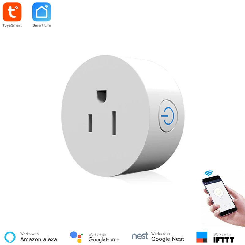 

Tuya Smart Socket US standard WiFI Outlet Energy Monitoring Alexa Google Home Compatible Wireless Control