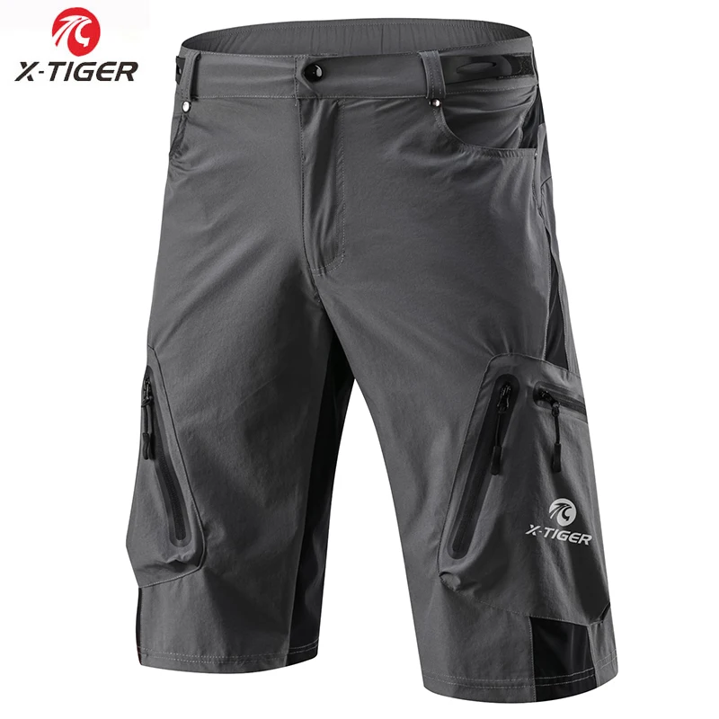 Grey X-TIGER Pro, 6 цветов, шорты для горного велосипеда, шорты для велоспорта, дышащие, для спорта на открытом воздухе, для езды на горном велосипеде, короткие штаны - Цвет: Grey