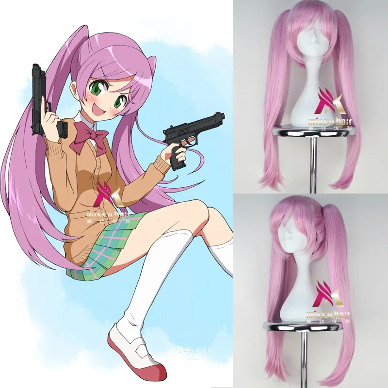 Сабаг Бу! Urara Kasugano косплей парик Sabagebu Выживание игровой клуб! Розовые длинные