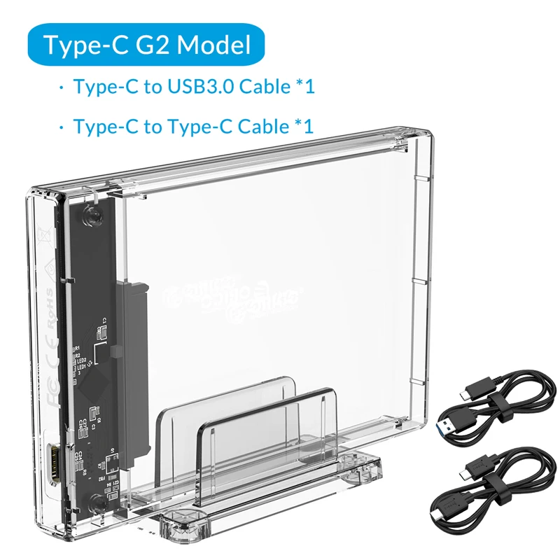 Type-C Gen2 Model ORICO чехол для жесткого диска 2,5 дюймов прозрачный корпус для жесткого диска USB3.0 с подставкой 5 Гбит/с USB C жесткий диск 10 Гбит/с Поддержка UASP - Цвет: Type-C Gen2 Model