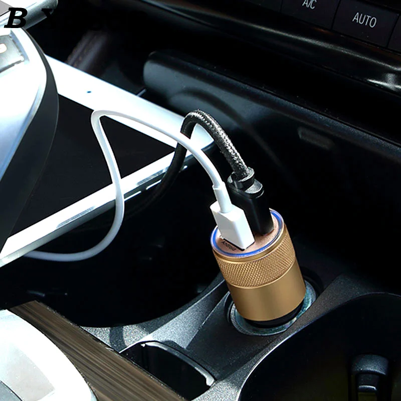 Автомобильное зарядное устройство с двумя USB 2 1 в маленькое стальное для Citroen Пежо