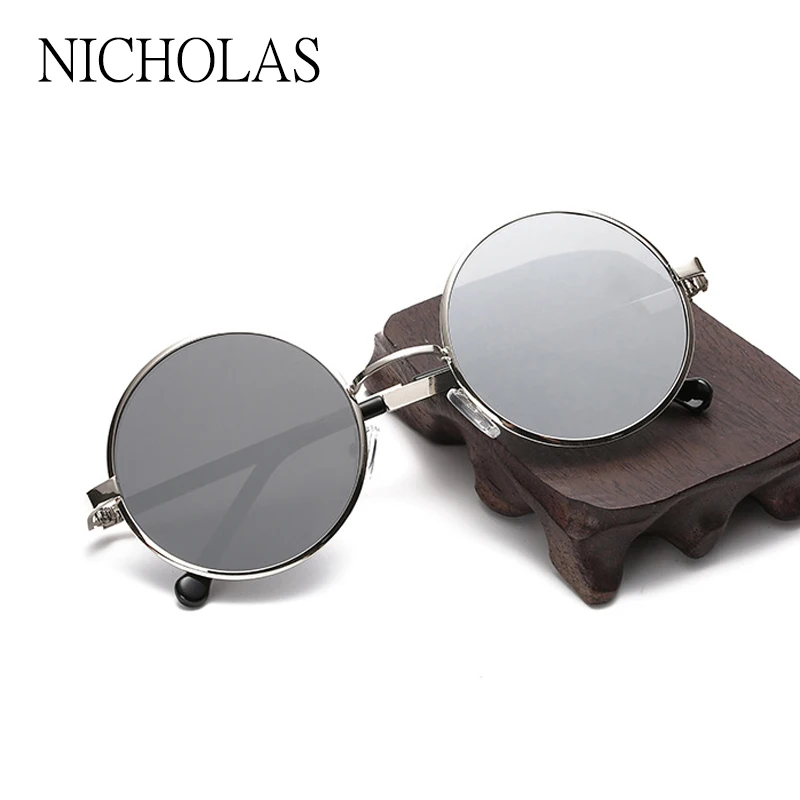 HD ретро круглые плоские солнцезащитные очки для женщин и мужчин унисекс