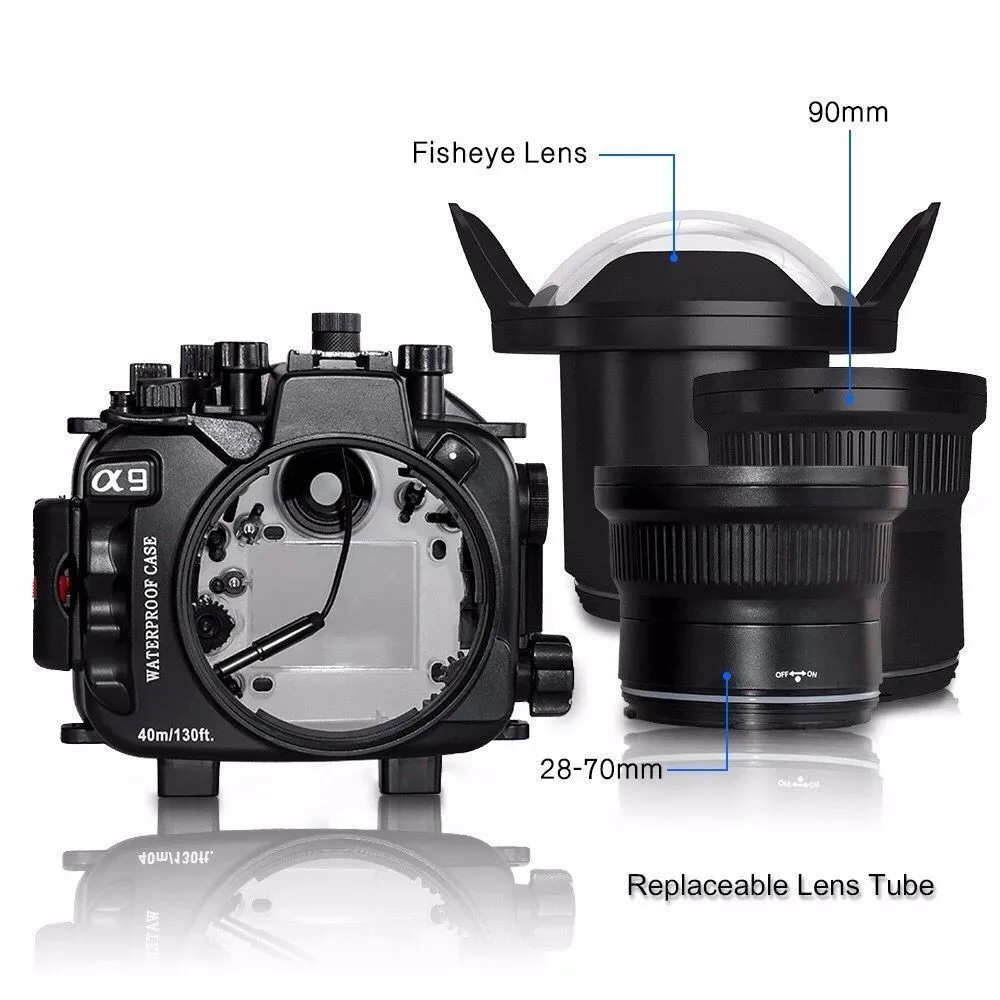 Seafrogs 40 м/130 футов корпус для подводной камеры чехол Sony A9 водонепроницаемые сумки |