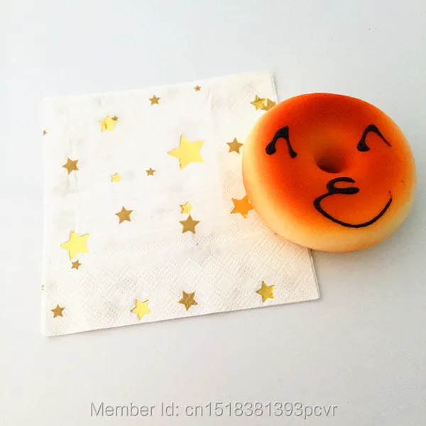 Бесплатная доставка 100 шт. бумажные салфетки из золотой фольги со звездами