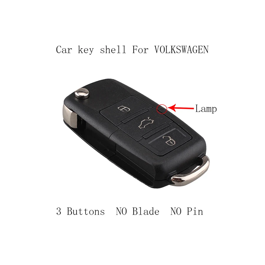 3 Кнопки 3 кнопки дистанционного ключа оболочки чехол для Vw Jetta Golf Passat Beetle Polo Skoda 2004-2011 Автомобильный брелок без лезвия - Количество кнопок: 3 Кнопки