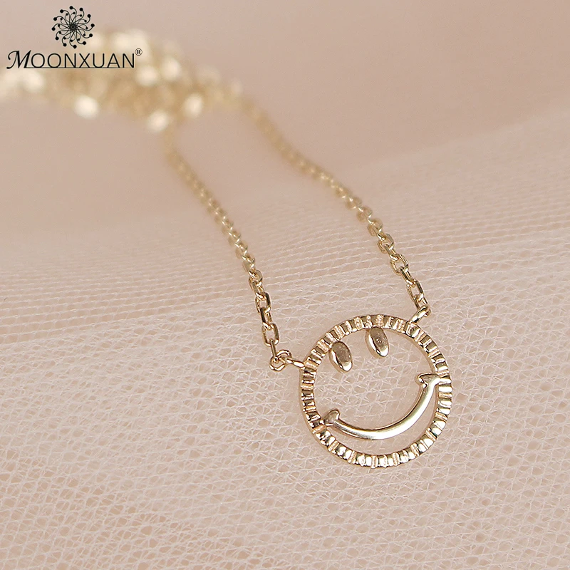 MOONXUAN 925 серебро со смайликом Цепочки и ожерелья s & Подвески положительной энергии