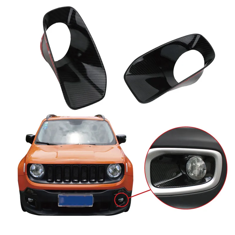 WISENGEAR для Jeep Renegade противотуманная фара Внутренняя Рамка рамка Крышка для Jeep Renegade- Углеродные черные автомобильные аксессуары/
