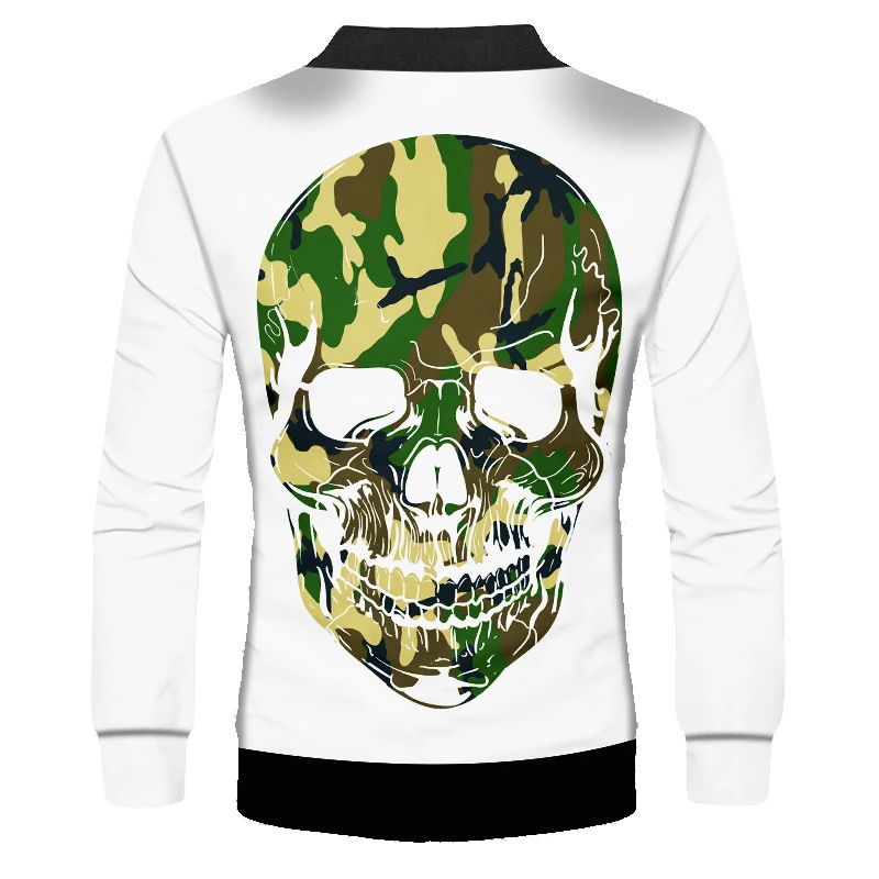 Классические мужские куртки OGKB Camouflag крутая 3D куртка с принтом черепа пальто