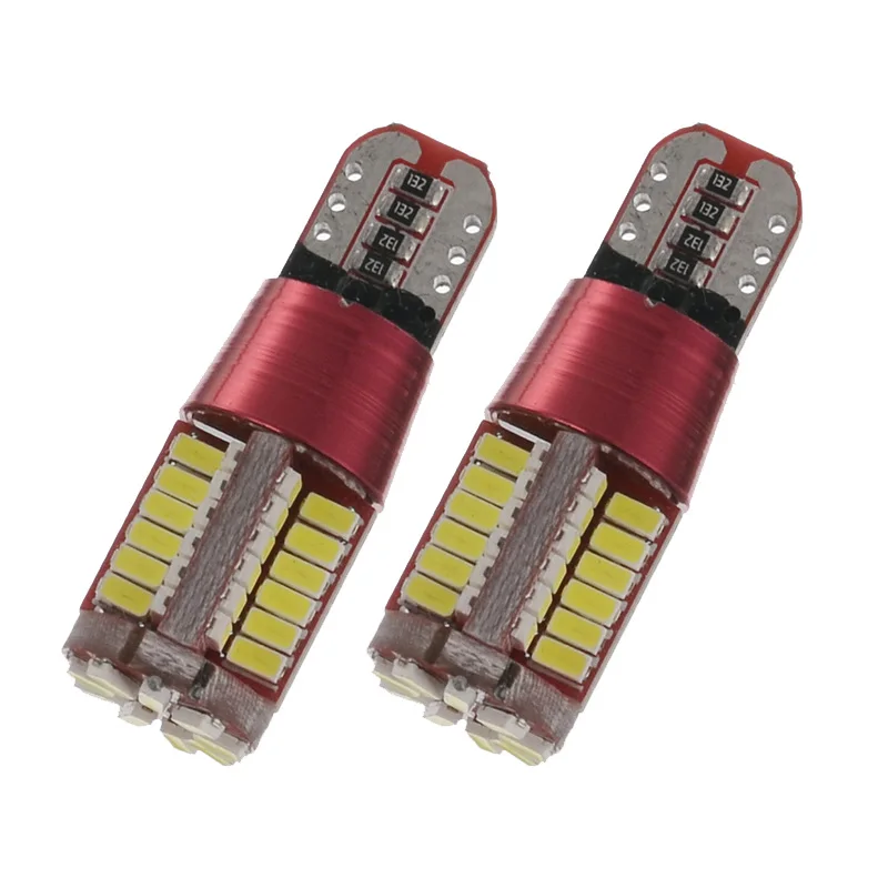 2Pcs T10 Led Canbus W5W 194 3014 57SMD White Auto Car Leds Bulbs Interior Reading Lights License Plate lamps 12V Styling | Автомобили и