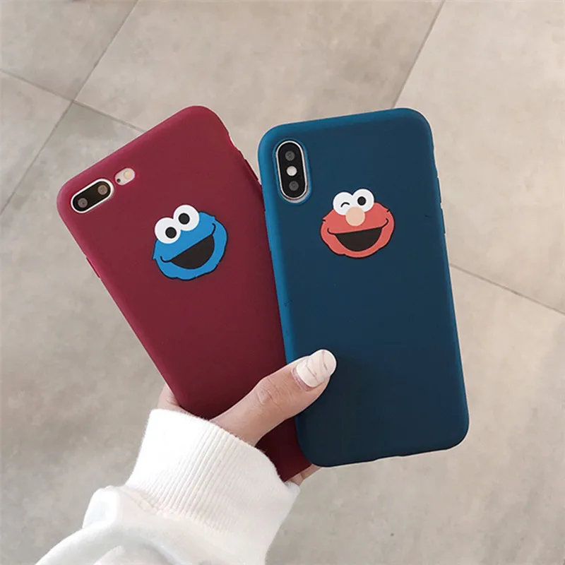 Забавный милый мультфильм Улица Сезам печенье Элмо чехол для телефона для iPhone X XS Max XR coque 6 6 Puls 7 8 8Puls Мягкий силиконовый чехол