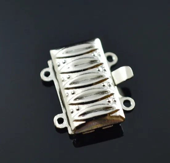 

Free shipping!!!16*13mm Brass Box Clasp,dream,bridesmaids jewelry, Rectangle, platinum color plated, 2strand, nickel