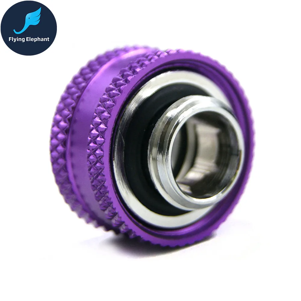 

Rigid Tubing Compression Fitting, Hand-Tighten For OD14mm Acrylic Hard Pipe, Water Cooling Connector G1/4'' 3 Laps 7 Colors