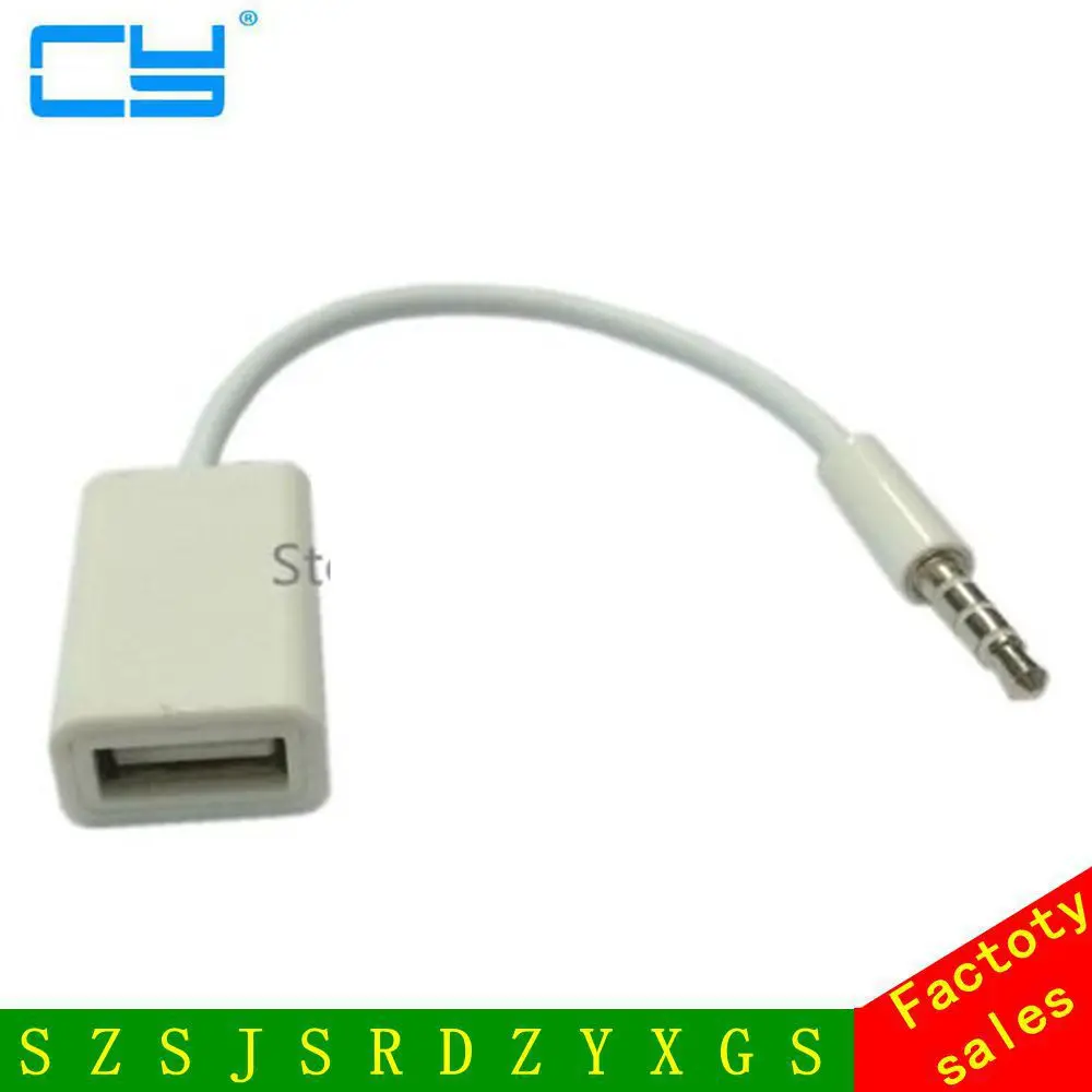Белый 3 5 мм штекер AUX аудио разъем к USB разъему конвертер шнур Автомобильный MP3|audio
