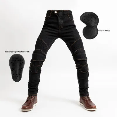 black better knee Мужские и wo мужские новые джинсы для езды на мотоцикле джинсы для езды на открытом воздухе мотоциклетные брюки джинсы для гонок с наколенниками - Цвет: black better knee