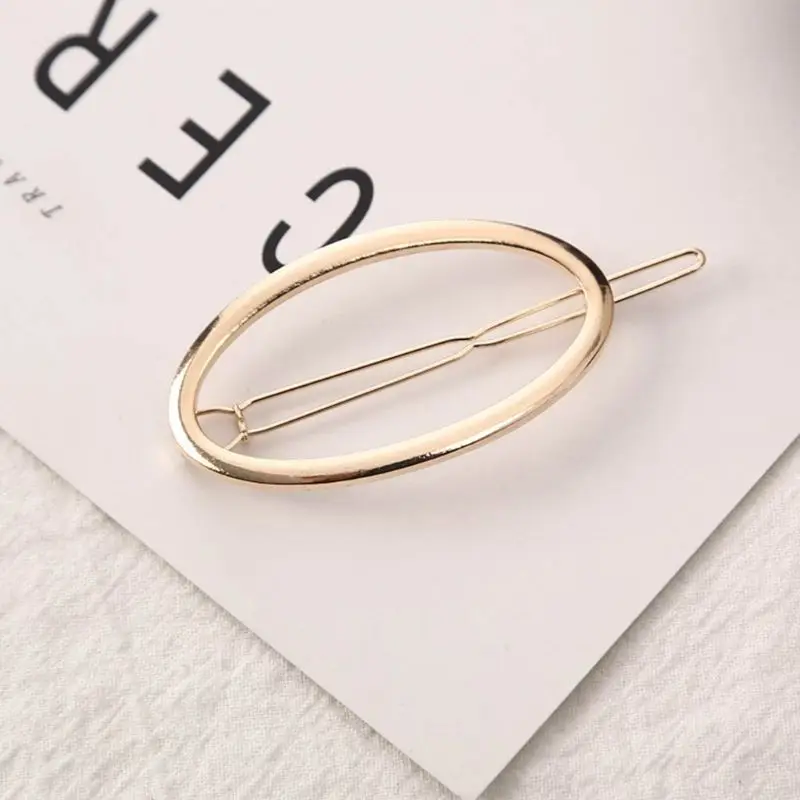 Fashion Woman Hair Accessories Triangle Clip Pin Metal Geometric Alloy Hairband Moon Circle Hairgrip Barrette Girls Holder |