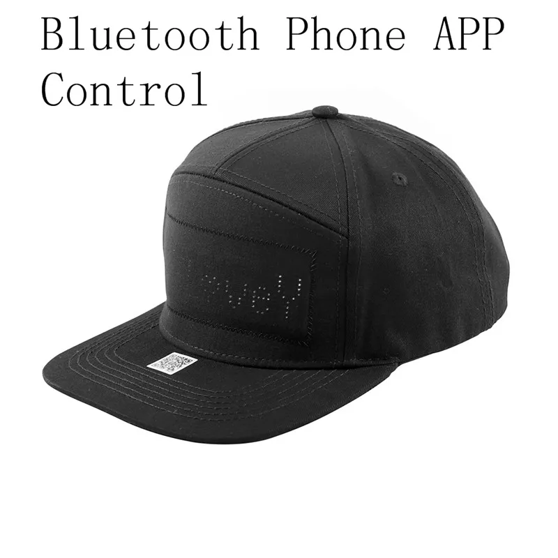 Black APP Светодиодный Панель Bluetooth Бейсболка+ Bluetooth светодиодный солнцезащитных очков череп мобильный телефон app-соединением Беспроводной Динамичный рисунок мигающие очки - Color: Black APP