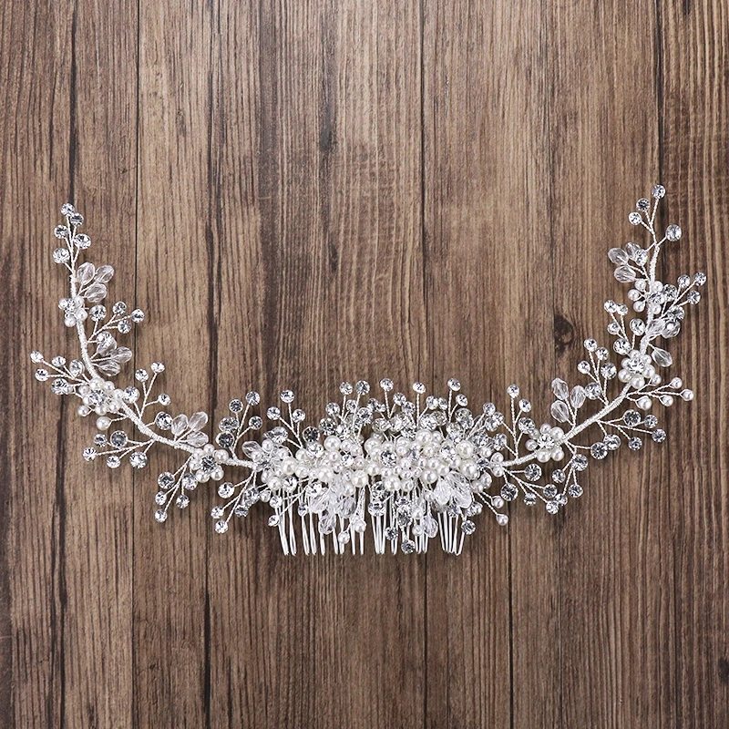 Роскошные Кристальные жемчужные расчески для волос женские ободки свадебные