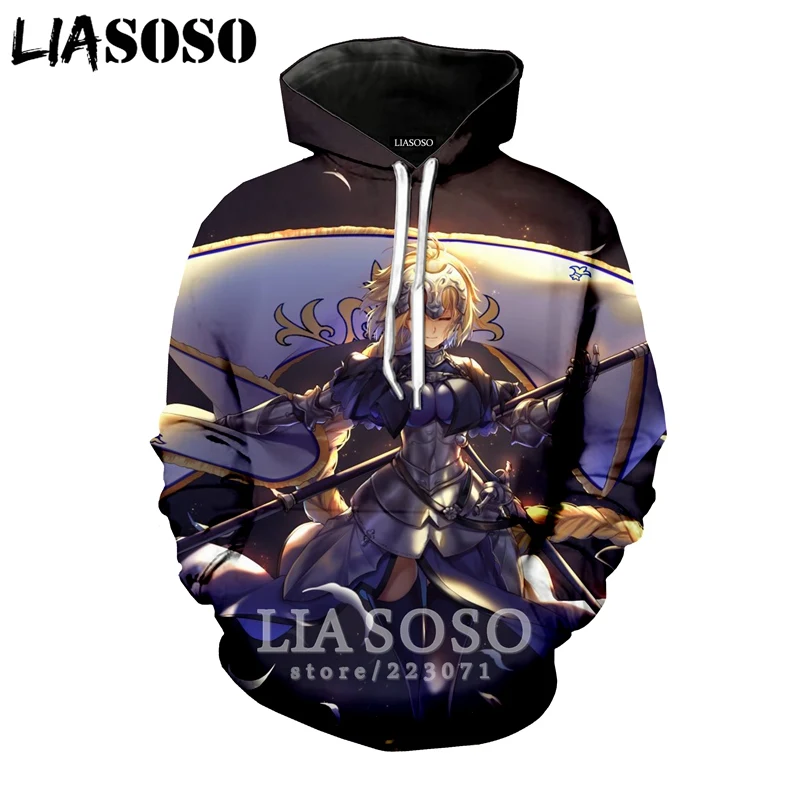 LIASOSO Зимний новый свитшот с 3D принтом для мужчин и женщин аниме Fate Grand Order
