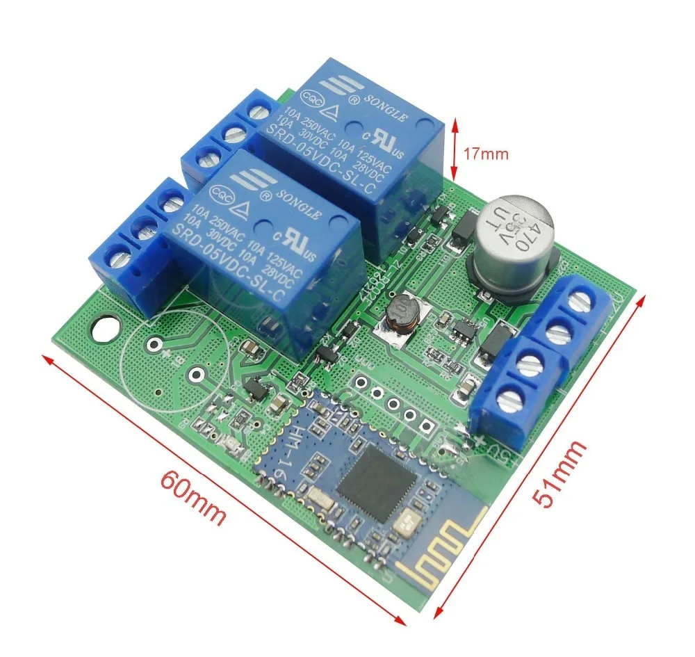 5 шт./лот 2 канальный релейный модуль Bluetooth 4,0 переключатель ble для Apple телефона Android IOT с коробкой
