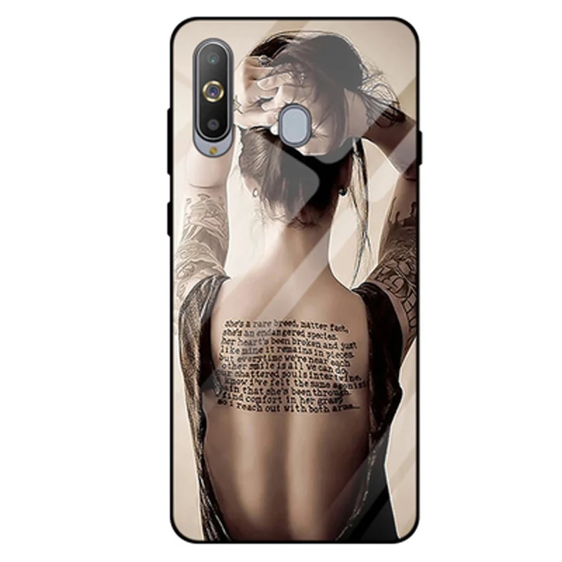 Для samsung galaxy A8S чехол волк девушка стильное закаленное стекло силиконовая рамка стекло Твердый чехол A8S SM-G8870 чехол s