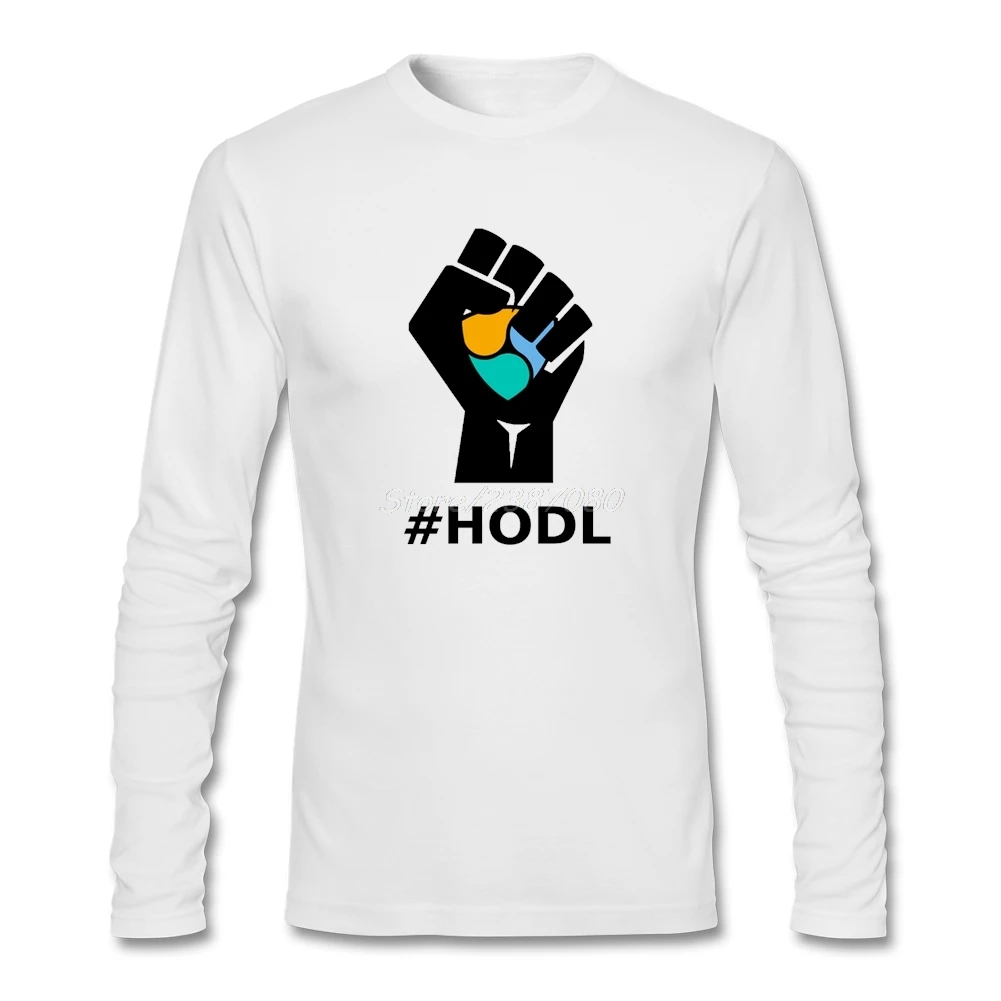 Популярная футболка с логотипом HODL NEM бесплатная доставка Мужская круглым