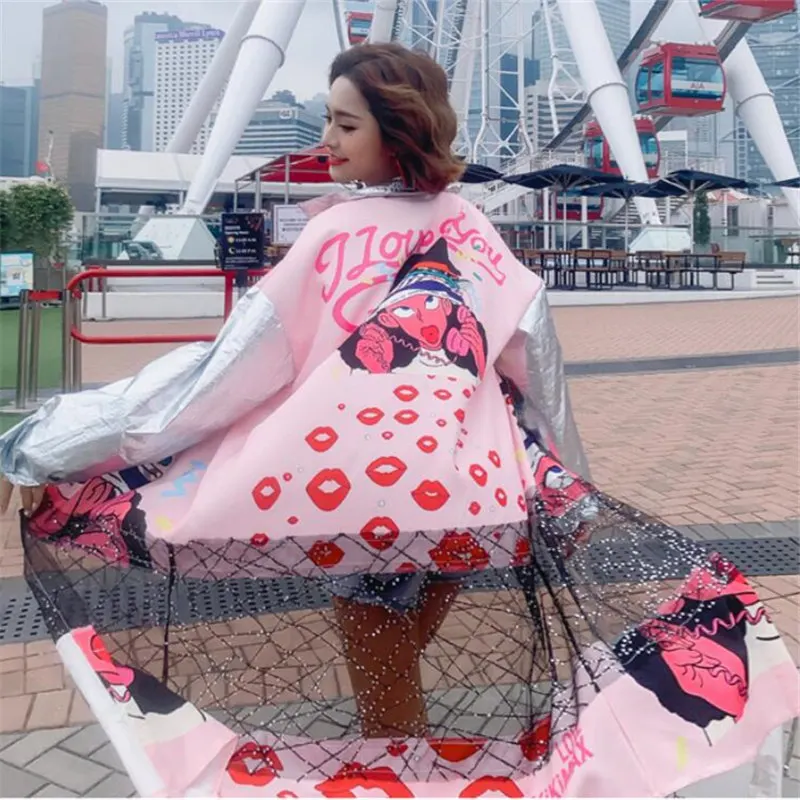 Женская рубашка с пайетками Длинный свободный кардиган большого размера весна