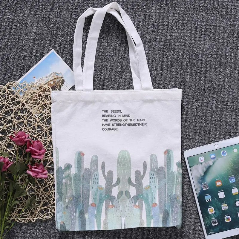 

Cactus Canvas Tote Bag Shoulder Bag Reusable Shopping Bag Handbags
