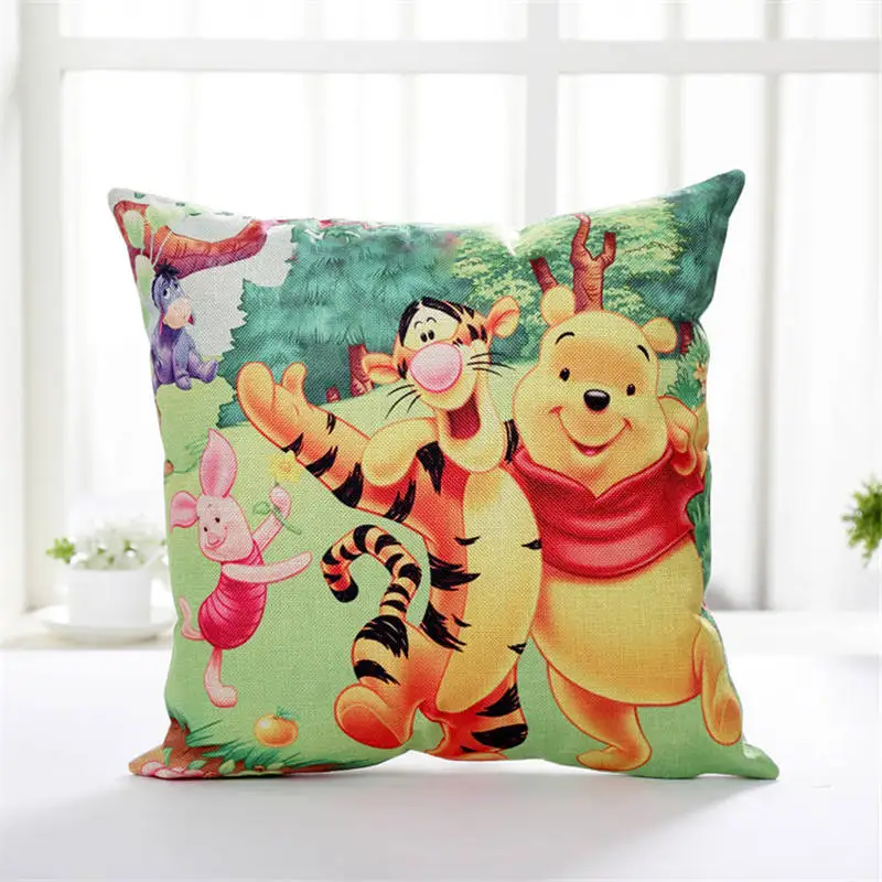 C 2 шт. disney мода мультфильм аниме Микки Мышь Минни Микки Декоративная Подушка Медвежонок Винни хлопок конопли наволочки 45x45 см - Цвет: C