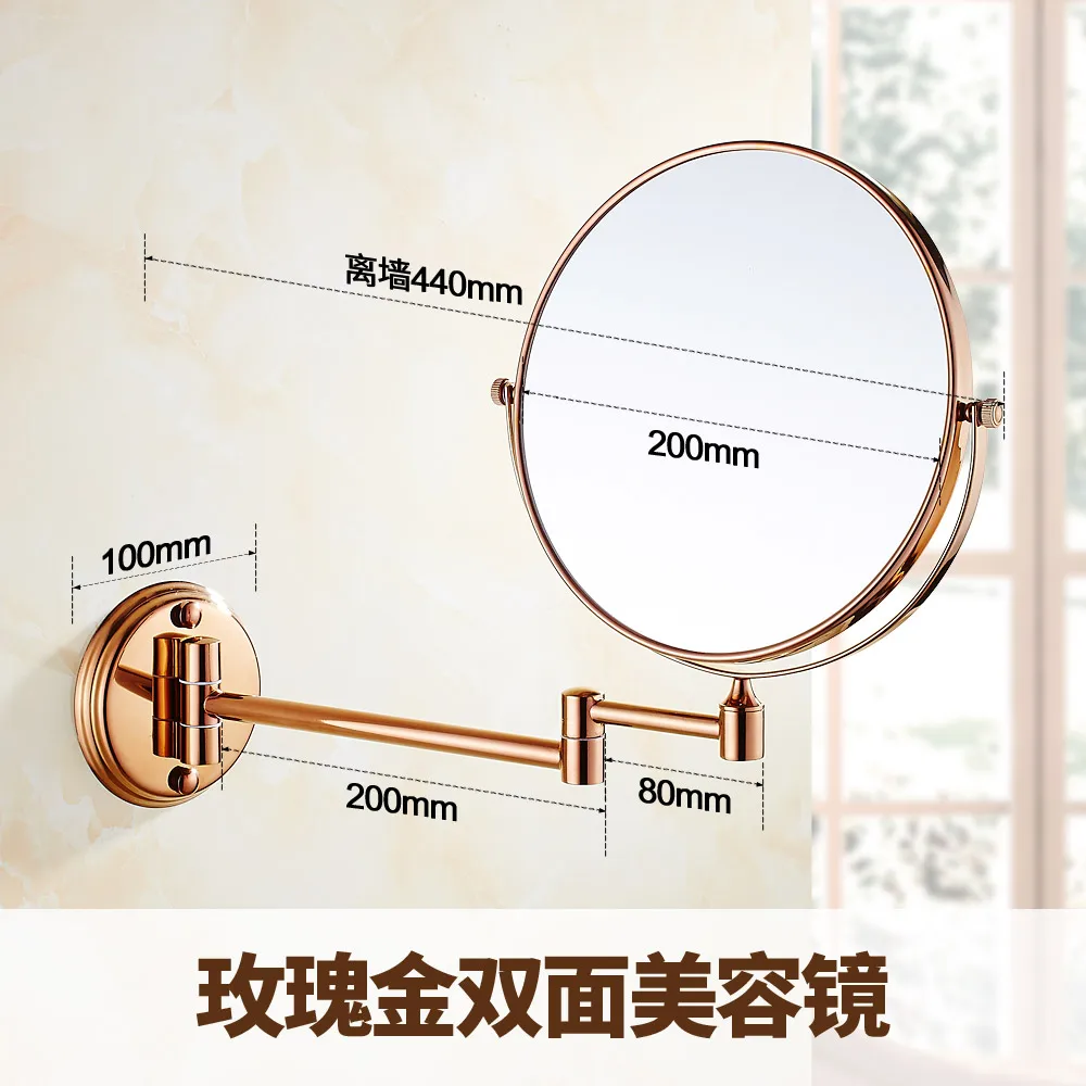 makeup mirror Медь настенный крючок Европейский цвета розового золота вешалка для полотенец мыльница двойной чашки holdder ванная комната аппаратных кулон набор - Цвет: makeup mirror